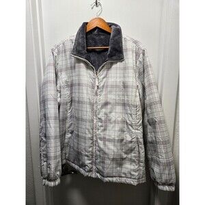 Below Zero by Rothschild Women’s puffer size 2X plaid white furry coat jacket